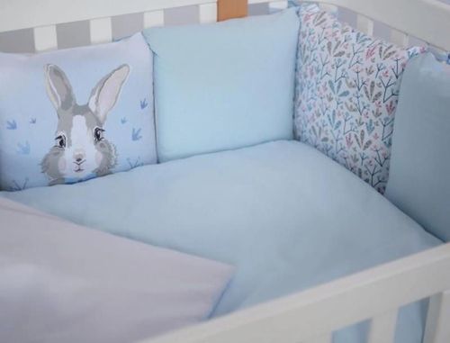 cumpără Lenjerie de pat pentru copii Veres 217.11 Summer bunny blue -new (6ед.) în Chișinău 
