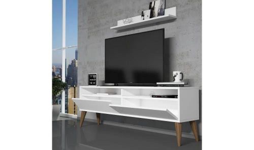 купить Тумба напольная для TV Trendy Cel mai bun, Alb 150x50x30cm в Кишинёве 