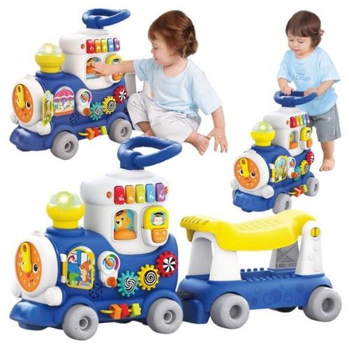 купить Игрушка Hola Toys HE8990B Jucărie de tras 4in1 Trenuț, Albastru в Кишинёве 