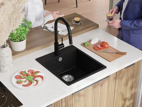 купить Мойка кухонная Primagran Riga 45 Black metallic + accesorii 500x430 MYBKM в Кишинёве 