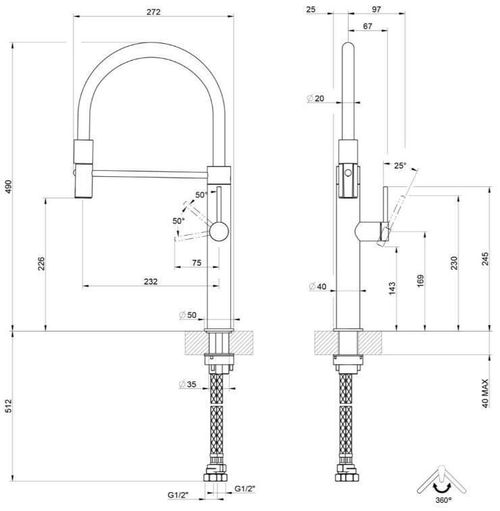 cumpără Bateria bucătărie Gessi 60210-299 Gessi 316 Matte Black în Chișinău 