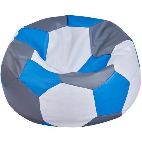 купить Кресло-мешок BeanBag BM6103, Mяч из экокожи Ares, XL, серый, синий, белый в Кишинёве 