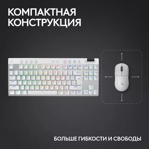 купить Клавиатура Logitech G PRO X TKL LIGHTSPEED Gaming White в Кишинёве 