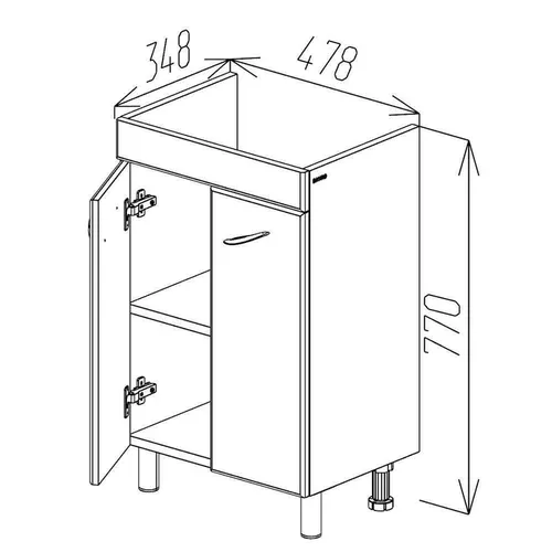 cumpără Dulap pentru lavoar Bayro Dalas Neon 500 alb în Chișinău 