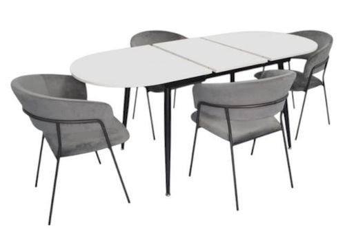 купить Комплект стол и стулья Evelin di Costacurta стол DT-533R B + 4 стула YTC-097B UF Blu-14 (Dark grey) в Кишинёве 