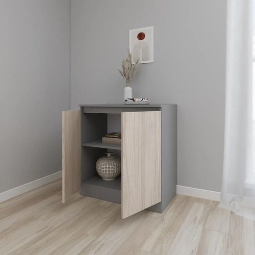 купить Комод Smartex (16427) Т8 80cm Grafit+Stejar Deschis в Кишинёве 