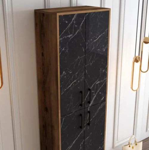 cumpără Raft pentru încălțăminte Trendy Berlin A, Nuc, Marmura Neagra 60x200x35cm în Chișinău 