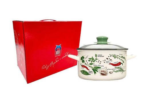 купить Кастрюля Promstore 54174 эмалированная емкость для специй 18 см, 3 л, стеклянная крышка Специи в Кишинёве 