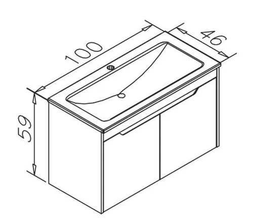 cumpără Dulap pentru lavoar Orka Lago 100 Antracite (9100) în Chișinău 