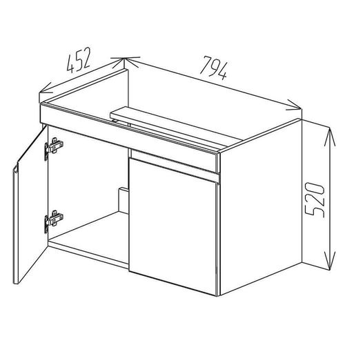 cumpără Dulap pentru lavoar Bayro подвесной Studio Duo под умыв. Argo 800 белый мат în Chișinău 