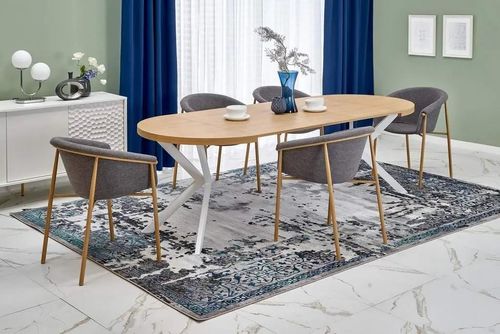 купить Стол Halmar PERONI stejar auriu/alb (92700558) в Кишинёве 