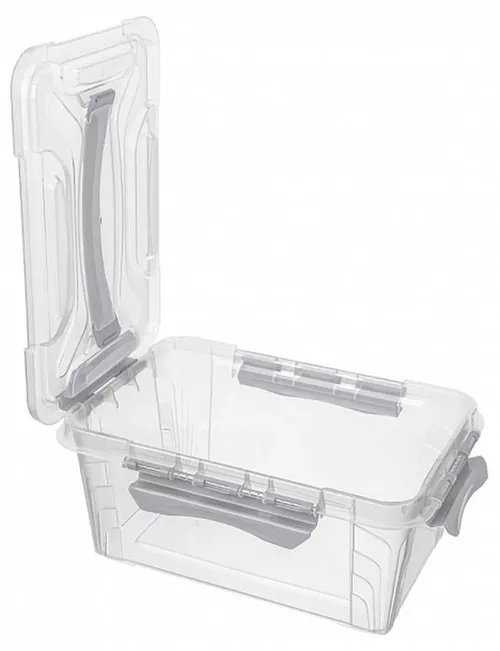 купить Короб для хранения Бытпласт 45716 Контейнер Econova Grand box 4.2l 29x19x12cm замки серый в Кишинёве 