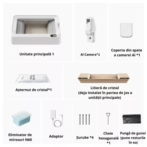 купить Лоток-туалет Petkit Litiera Purobot Crystal Duo в Кишинёве 