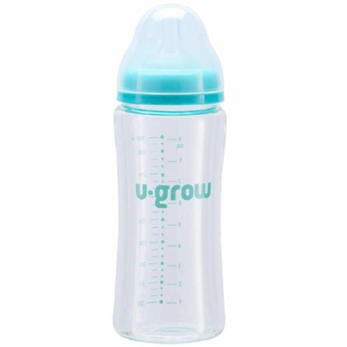 cumpără Cană cu pai U-Grow UG0-06BS260 Biberon din sticlă, 260 ml, cu 2 tetine suplimentare în Chișinău 