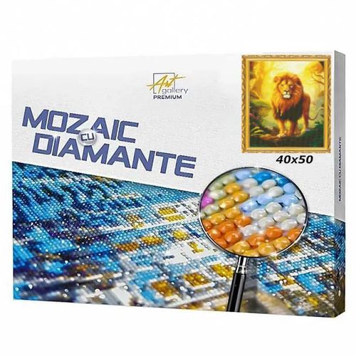 купить Картина по номерам Art Gallery GA87193 Mozaic cu diamante 40x50cm Leu maiestuos в Кишинёве 