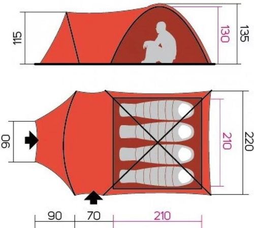 cumpără Cort Hannah ARRANT 4 spring green/cloudy gray în Chișinău 