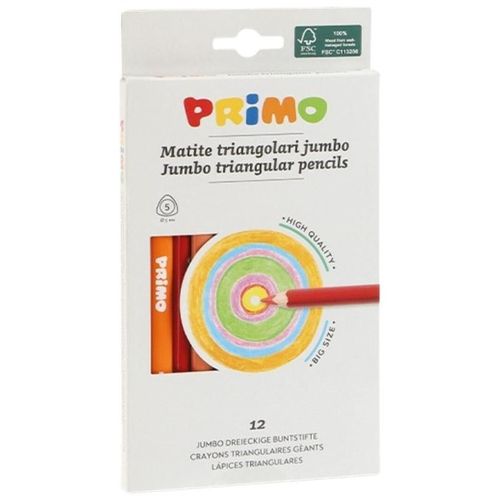 купить Набор для творчества Primo Crafts 519MAXITRIS12E Creioane Jumbo triunghiulare, 12 culori / 5,5 mm в Кишинёве 