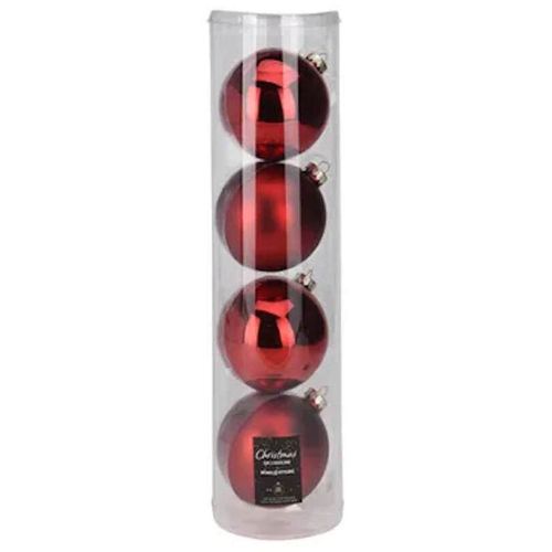 cumpără Decor de Crăciun și Anul Nou Promstore 36840 Set globuri 4x100mm roșu, sticlă în Chișinău 