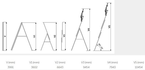 купить Лестница Elkop VHR P 3x15ст (3,99/6,64/9,45m) в Кишинёве 