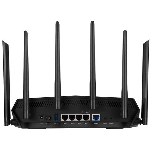 cumpără Gaming Router ASUS TUF Gaming AX5400 Dual Band WiFi 6 Gaming Router, WiFi 6 802.11ax Mesh System, AX5400 574 Mbps+4804 Mbps, dual-band 2.4GHz/5GHz-2 for up to super-fast 5.4Gbps, dedicated Gaming Port, WAN:1xRJ45 LAN: 4xRJ45 10/100/1000, ASUS Aura RGB, USB 3.2 în Chișinău 