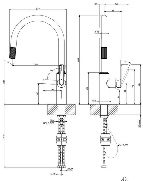 cumpără Bateria bucătărie Gessi 60942-707 Black Metal Br PVD în Chișinău 