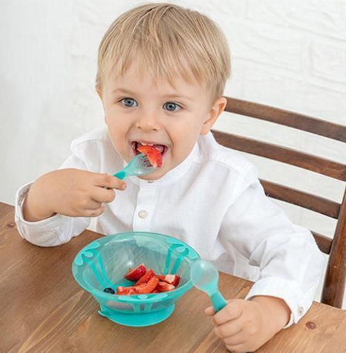 купить Посуда для кормления Бытпласт 47585 Тарелка детская глубокая Kidfinity 15cm на присоске, зеленая в Кишинёве 