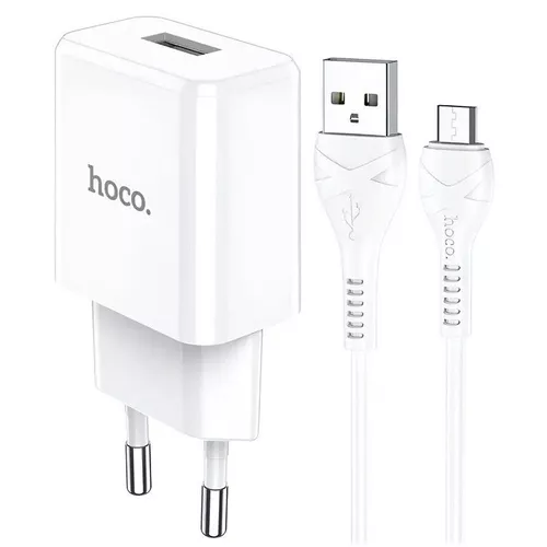 купить Зарядное устройство сетевое Hoco HCOWCMCN9ESWH USB to Micro-USB 2.1A N9 Especial, White в Кишинёве 