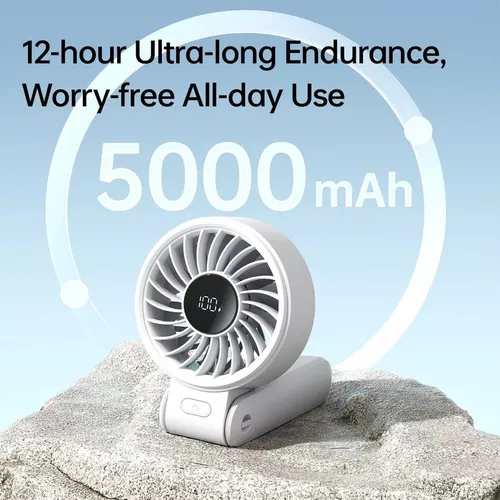 cumpără Ventilator portativ JisuLife Life7S, 3.5-19h, 5000mAh, 5 viteze, Gri deschis în Chișinău 