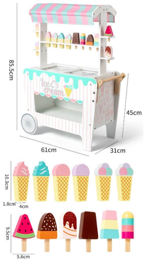 cumpără Complex de joacă pentru copii Richi (63383) Carucior cu inghetata din lemn în Chișinău 