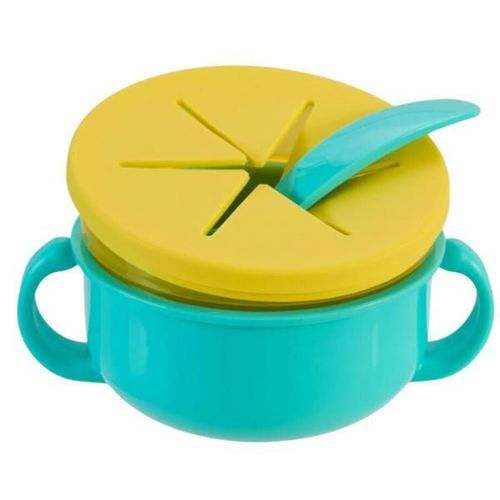 купить Посуда для кормления U-Grow A-2504BL Bol 2 în 1 pentru snackuri cu linguriță, albastru в Кишинёве 