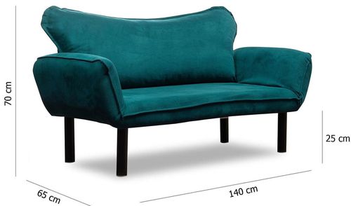 купить Диван Trendy Chatto Albastru Petrol, 65x70x140cm в Кишинёве 