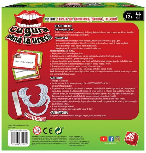 купить Настольная игра As Kids 1040-33170 Cu Gura Pana La Urechi - Pentru Copii Mari в Кишинёве 