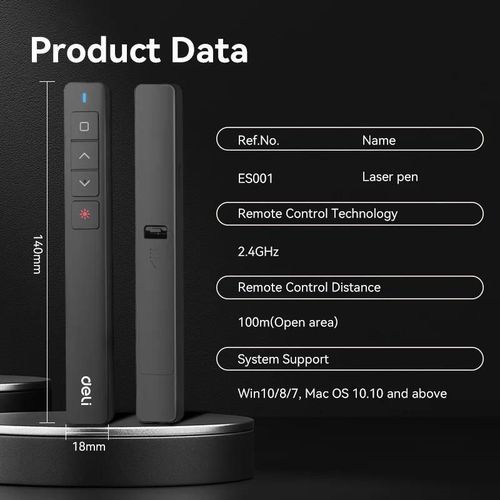 cumpără Accesoriu pentru birou Deli DLES001 Indicator laser, lumină roșie, negru în Chișinău 