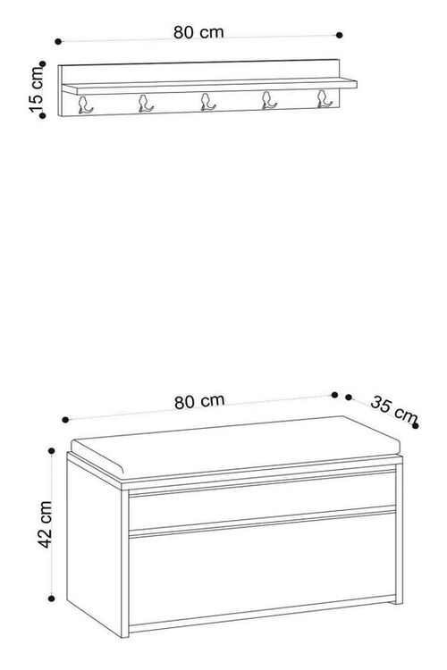 cumpără Mobilă pentru antreu Trendy Boby, 80x42x35cm (GTR001336) în Chișinău 