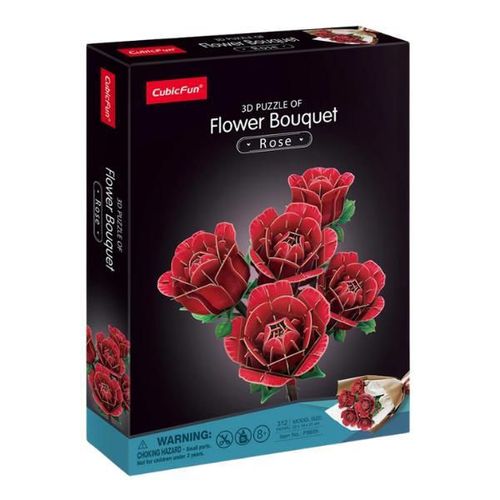 купить Конструктор Cubic Fun P865h 3D puzzle Buchet de flori – Trandafiri roșii, 312 elem. в Кишинёве 