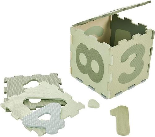 купить Коврик игровой Premaman PJQFOP-CCC-UNQ Covoras-puzzle cu cifre Verde, 10 piese в Кишинёве 