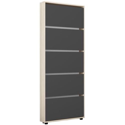 купить Полка для обуви Mobildor-Lux Leo Slim 100x16x203H cm Sonoma/Anthracite в Кишинёве 