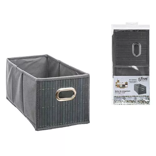 купить Короб для хранения 5five 55765 Коробка 15x31x15см, серая, текстиль, бамбук в Кишинёве 