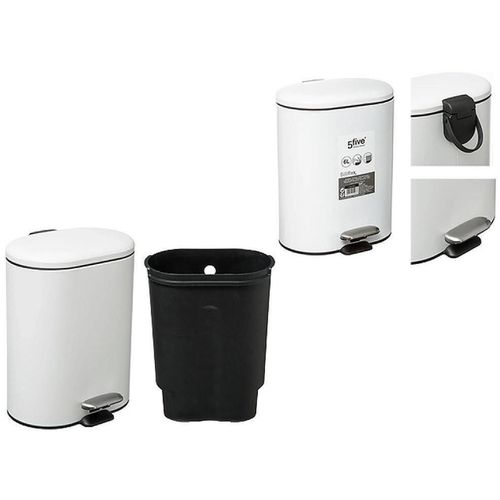 cumpără Coș de gunoi 5five 55778 Siliflex 6l, alb, cu pedala în Chișinău 