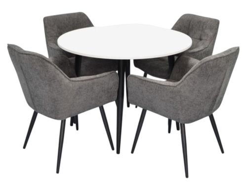 купить Комплект стол и стулья Evelin di Costacurta стол DT-402-3B + 4 стула YTC-090B Dark grey в Кишинёве 