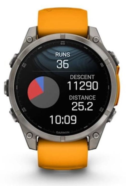 купить Смарт часы Garmin Fenix 8 – 47 mm, Sapphire, Titanium with Spark Orange (010-02904-11) в Кишинёве 