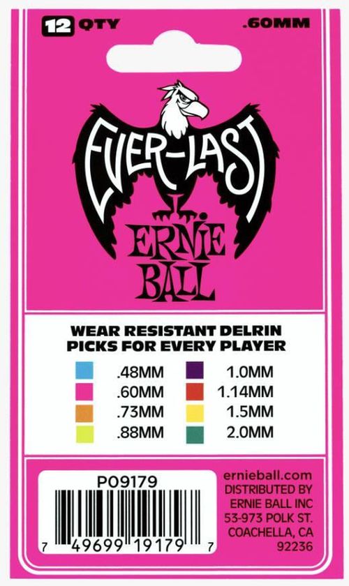 cumpără Accesoriu p/u instrumente muzicale Ernie Ball Everlast Pick Pink 0.60 mm 12 Pack - Pene pentru Chitară în Chișinău 