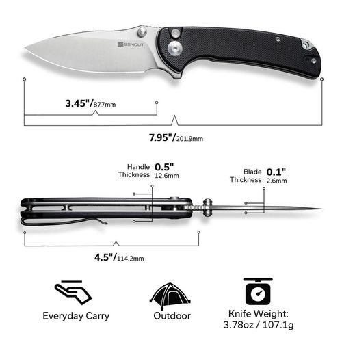 купить Нож походный Sencut S23032-1 Pulsewave, G10, Button Lock в Кишинёве 