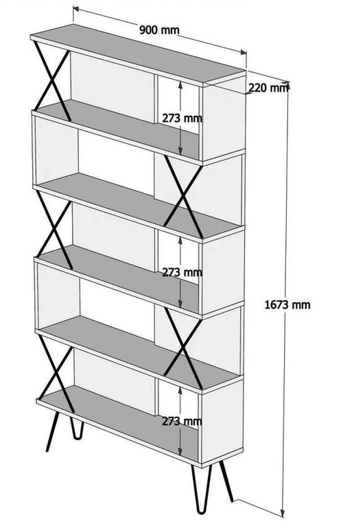 cumpără Raft de birou Trendy Extra, Stejar 90x167x22cm, raft de carti în Chișinău 