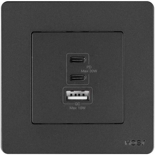 купить Зарядное устройство сетевое Moes TK-SR-EU-2C1A-30-GY-MS в Кишинёве 