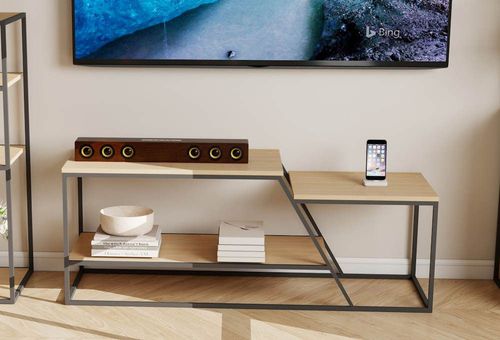 купить Тумба напольная для TV Deco Agis 130x40x50H Oak/Black в Кишинёве 