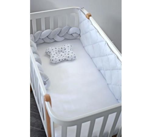 купить Бортик для кроватки Veres 154.001.03 Бампер звёздочка серо-белый в Кишинёве 