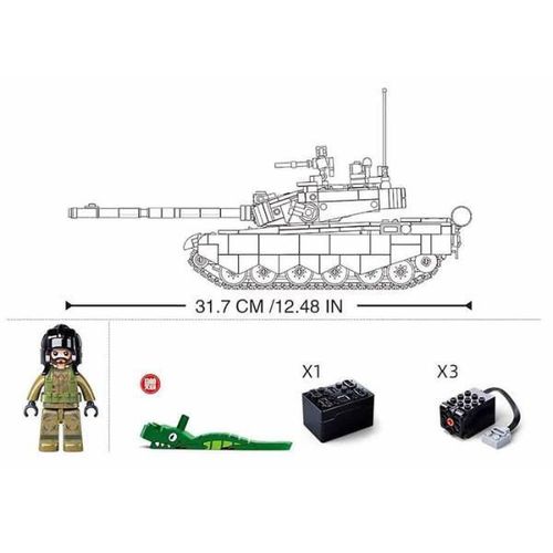 купить Конструктор Sluban B7071 Tanc ZTZ-99AS, cu telecomandă, 950elem в Кишинёве 