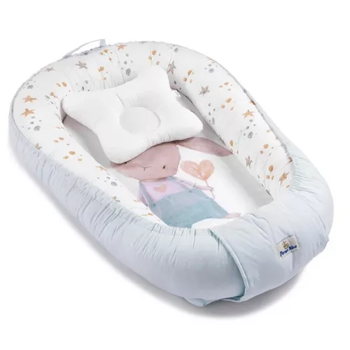 cumpără Cocon pentru bebelusi PernaMea Babynest Premium Iepuras Turcoaz (PM.101552/7) în Chișinău 