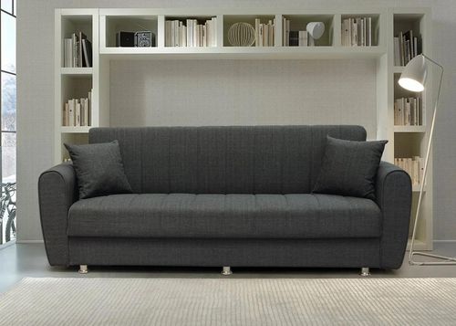 купить Диван Trendy Manes, extensibila cu lada de depozitare, 215x80x80cm, Gri inchis в Кишинёве 